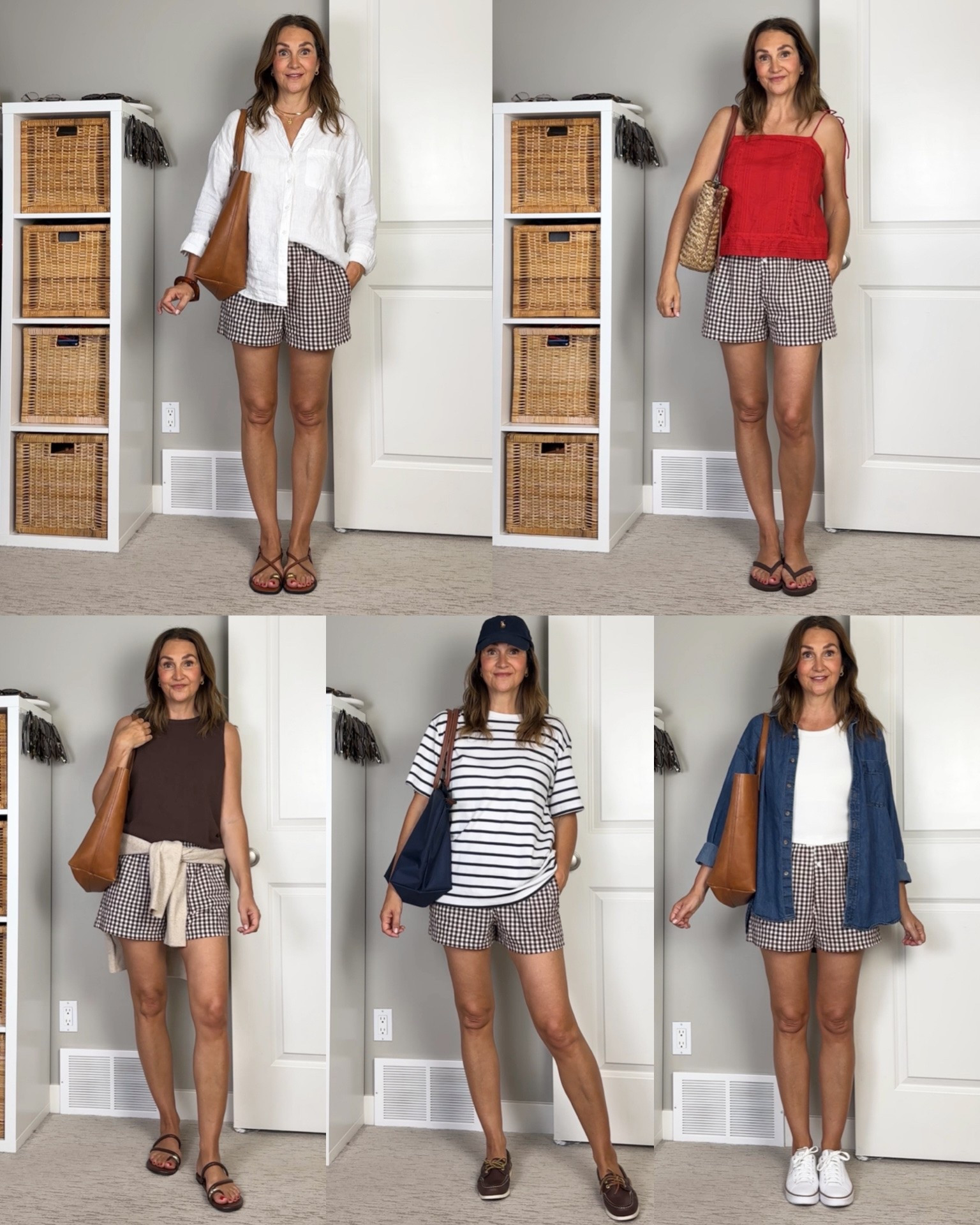 Styling gingham shirts so they don’t look like pajamas! I’m 5’ 7” size 4ish and I sized up to M in the shorts cause I prefer them roomy. I can’t link them here but you can find them under “pants & shorts” on my Canadian and U.S. Amazon storefronts.
Linked most of the tops and shoes etc here

#LTKootd #LTKOver40 #LTKSeasonal