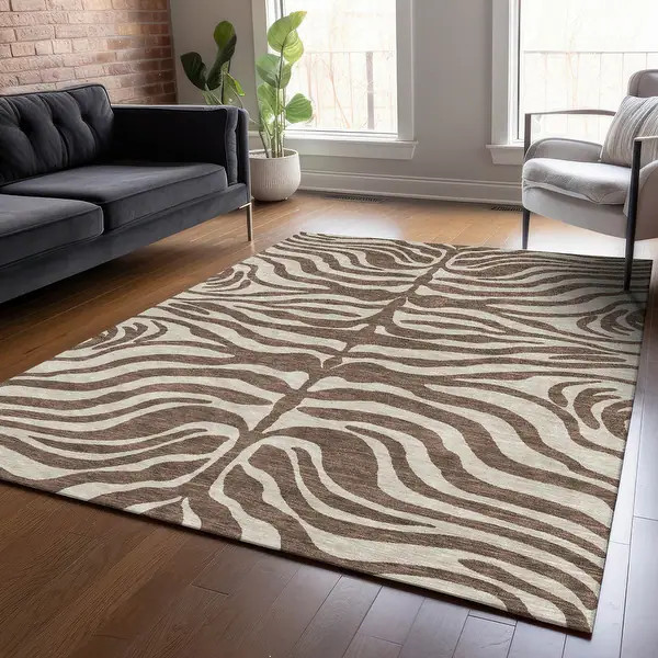 Machine Washable Indoor/ Outdoor Modern Animal Print Chantille Rug - Bed Bath & Beyond - 40802725 | Bed Bath & Beyond