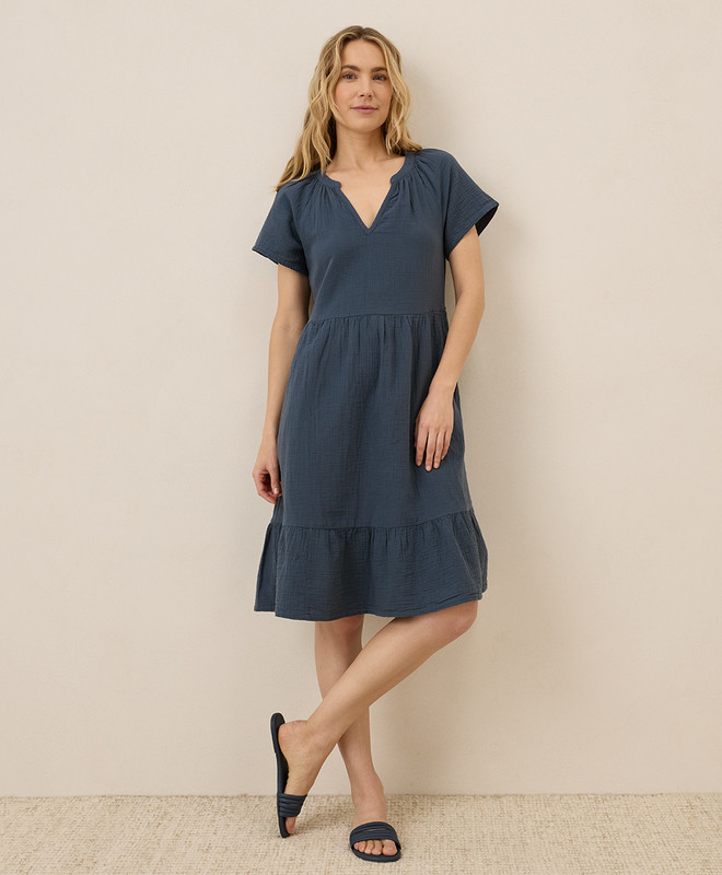Women’s Coastal Double Gauze Breezy Dress made with Organic Cotton | Pact | Pact Apparel