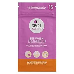 SPOTMYUV 16-Count UV Stickers for Sunscreen with Patented Dermatrue SPF Sensing Technology | Amazon (US)