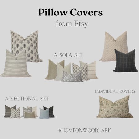 Love these beautiful pillow covers from Etsy!  Neutral and beautiful patterns.  Etsy pillow covers.  Sofa pillows.  Lumbar pillows.  Sectional pillow set.  Neutral home design.  Neutral living room.  Home decor.  

#LTKhome #LTKunder50 #LTKFind