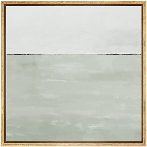 SIGNWIN Framed Canvas Print Wall Art Watercolor Abstract Gray Landscape Nature Shapes Illustrations Modern Art Decorative Contemporary Minimal for Living Room, Bedroom, Office - 16"x16" Natural | Amazon (US)