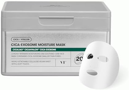 VT COSMETICS Cica-Exosome Moisture Mask 20 Sheets, Centella Asiatica & Hyaluronic Acid with Exoso... | Amazon (US)