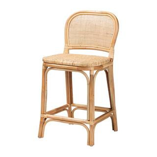 bali & pari Adrena 40.6 in. Natural Rattan Frame Counter Height Bar Stool 225-13070-HD - The Home... | The Home Depot