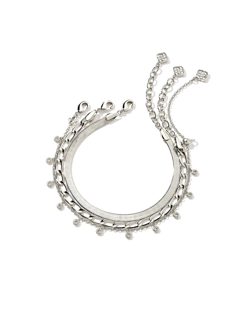 Kassie Set of 3 Chain Bracelets in Silver | Kendra Scott