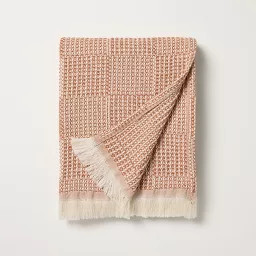 Checkered Knit Throw Blanket Rusted - Hearth & Hand™ with Magnolia | Target
