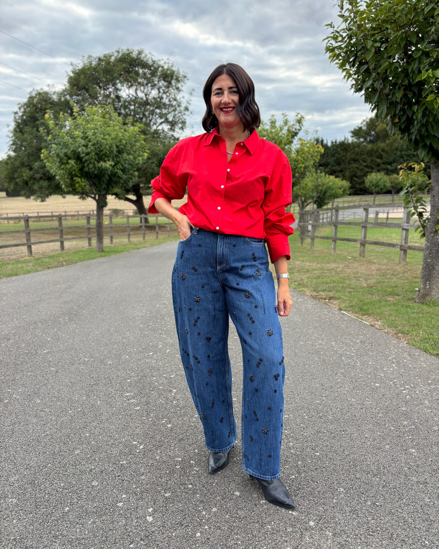 Embellished jeans + shirt look from Marks & Spencer.
Jeans I’m wearing size 12 & regular length. Shirt I sized up to size 14.
#gifted

#LTKuk
