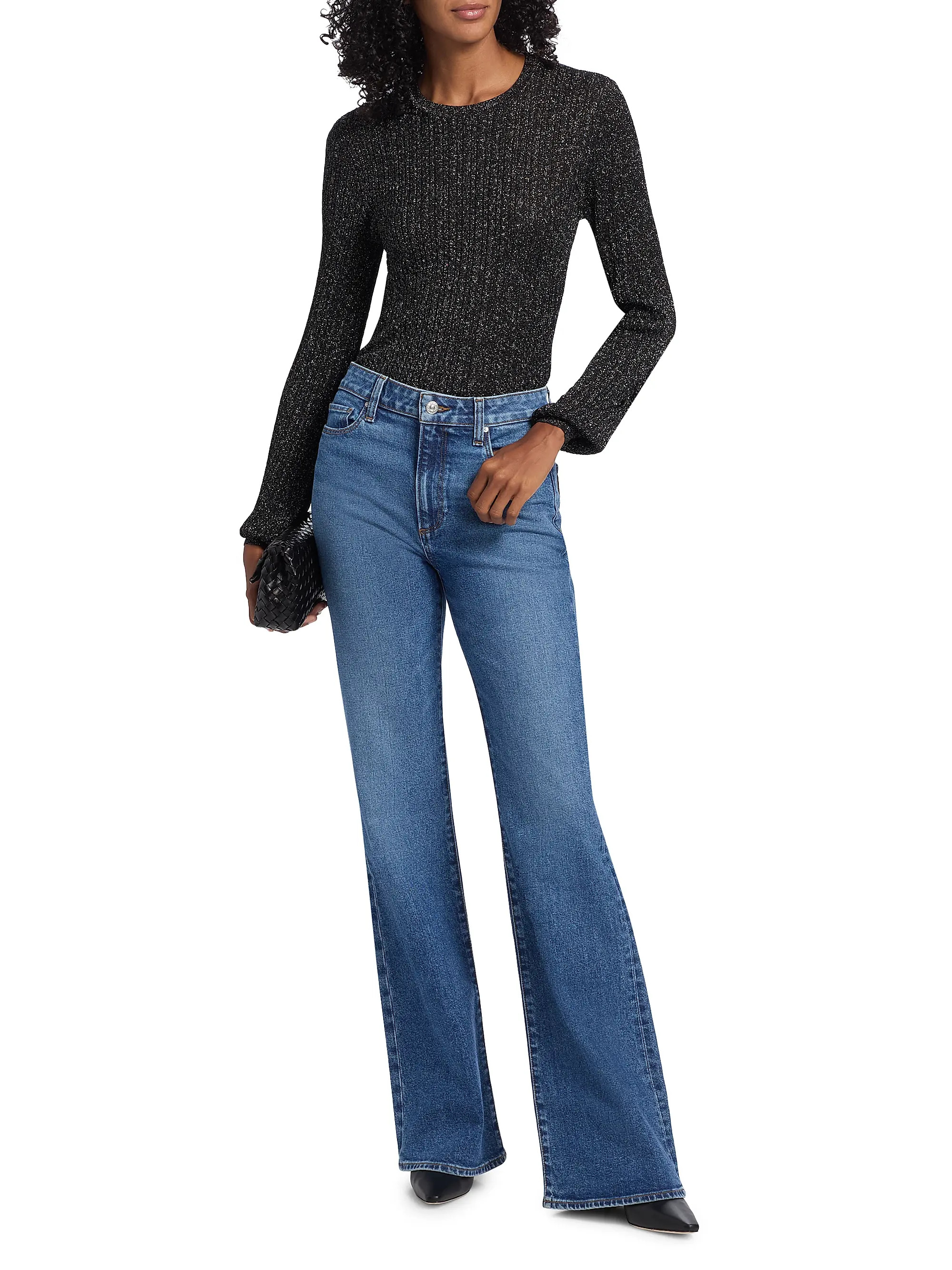 Paige Sofia Mid-Rise Flared Jeans | Saks Fifth Avenue | Saks Fifth Avenue