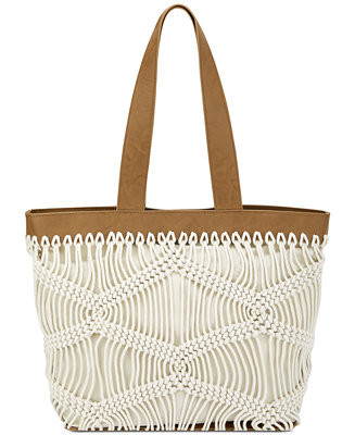 INC International Concepts Macrame Tote, Created for Macy's & Reviews - Handbags & Accessories - ... | Macys (US)