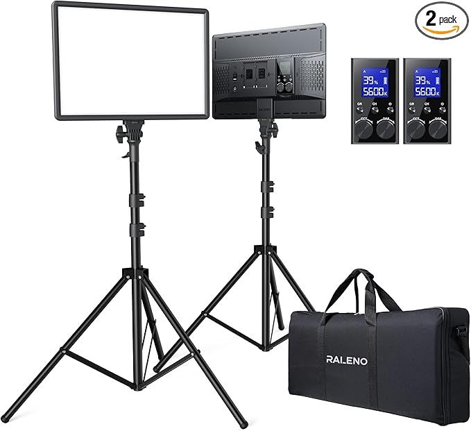 RALENO 2-Pack Photography Lighting with 2.4G Remote, Two 18" 45W Studio Lights for Video Recordin... | Amazon (US)