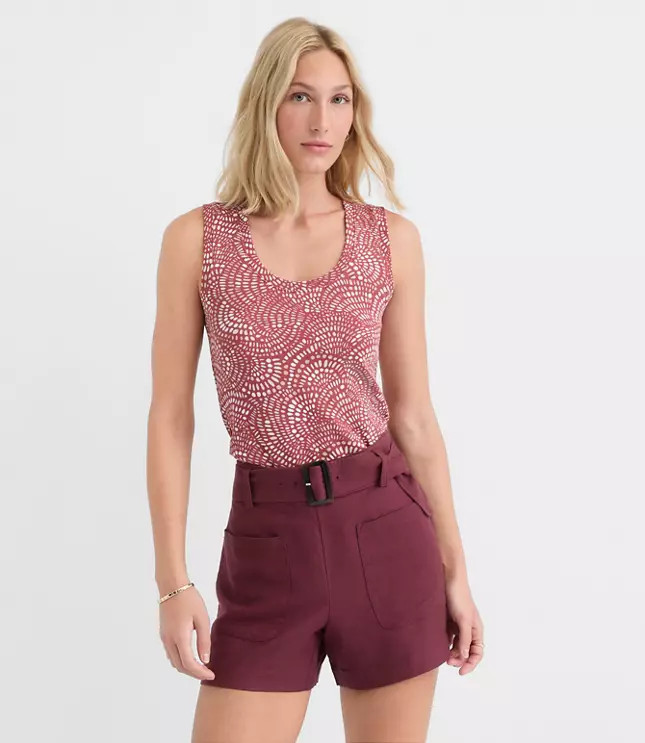Mosaic Perfect Ribbed Scoop Neck Tank Top | LOFT