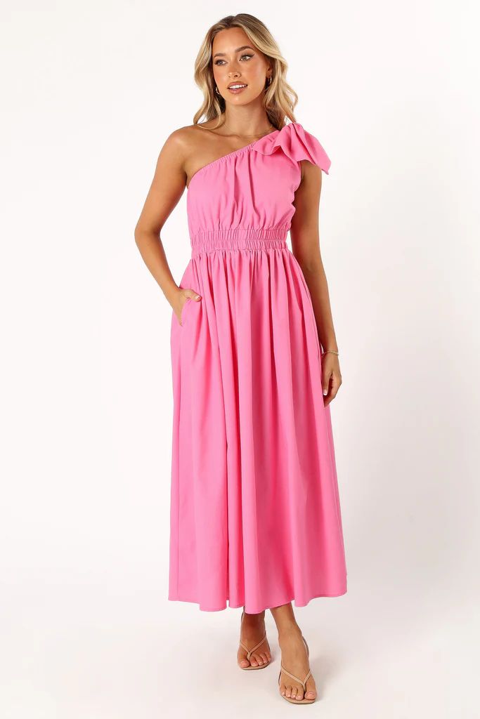 Kailey One Shoulder Maxi Dress - Hot Pink | Petal & Pup (US)