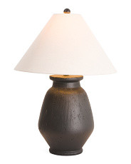 25in Matte Ceramic Pot Table Lamp With Coolie Shade | TJ Maxx