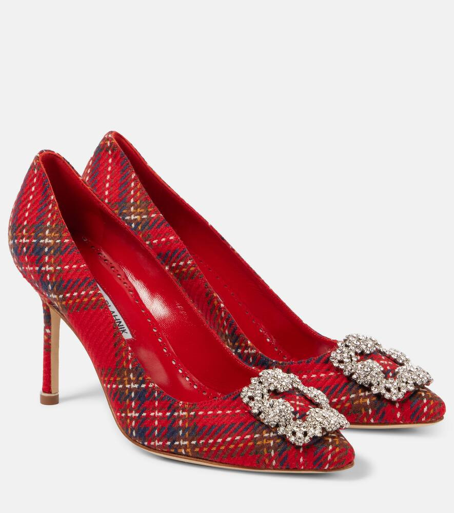 Manolo Blahnik Hangisi embellished tartan pumps | Mytheresa (US/CA)