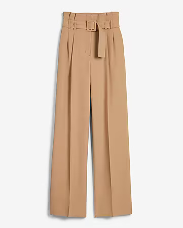 high waisted square belted wide leg pant | Express