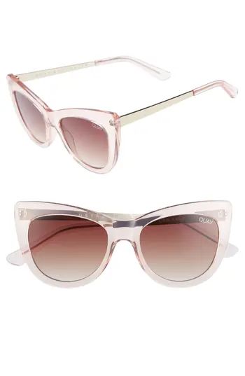 Women's Quay Australia 53Mm Steal A Kiss Cat-Eye Sunglasses - Pink/ Brown | Nordstrom