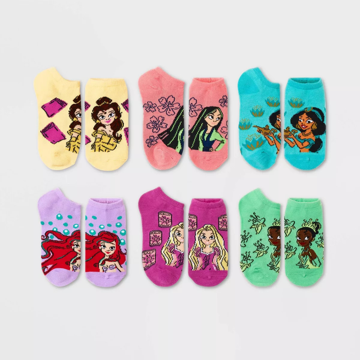 Girls' Disney Princess 6pk Socks - S/M | Target