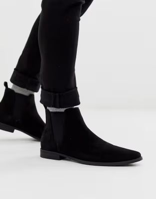 ASOS DESIGN chelsea boots in black faux suede | ASOS (Global)