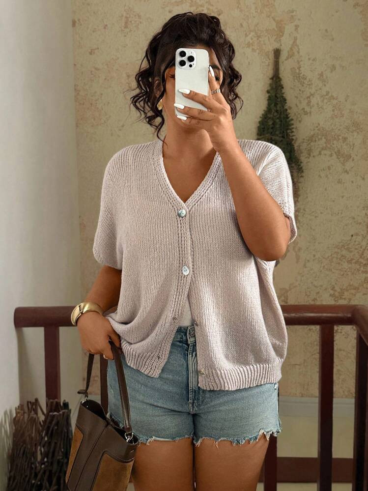 SHEIN VCAY Women Sleeveless V-Neck Cardigan Sweater, Knitted Outwear For Summer And Autumn Winter... | SHEIN