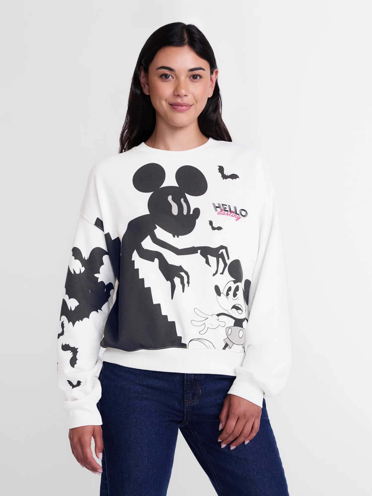 Mickey Mouse Women's Halloween Graphic Sweatshirt with Long Sleeves, Sizes XXS-XXL | Walmart (US)