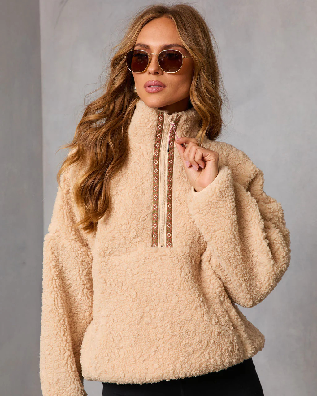 Cold Embrace Teddy Quarter Zip Sweatshirt | VICI