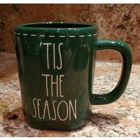 Rae Dunn Christmas ""'tis The Season"" Green Ceramic Coffee Mug | Etsy (US)