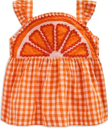 Kids' Novelty Fruit Strappy Gingham Babydoll Top | Nordstrom