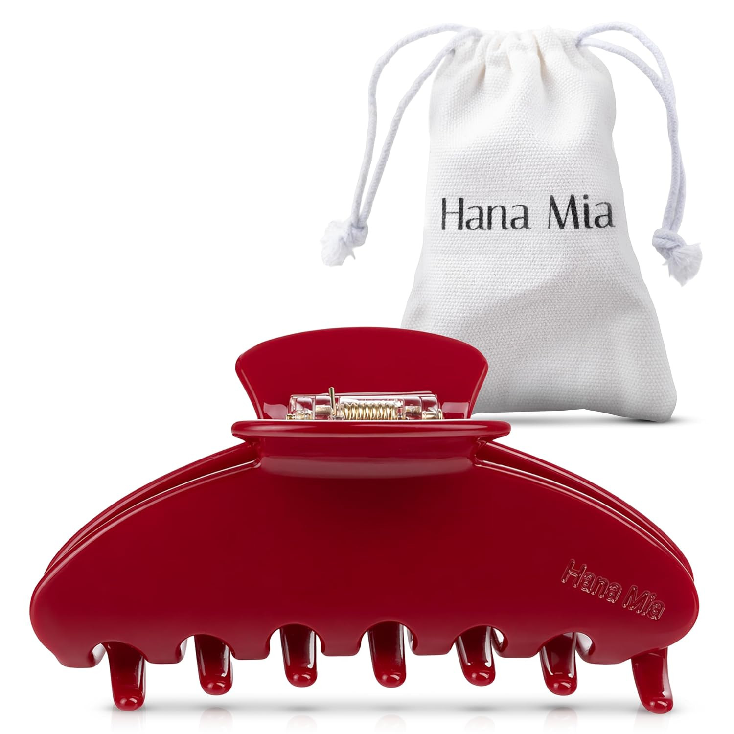 Hana Mia Large Red Claw Clip, 4 Inch Acetate Hair Clip for Women | Amazon (US)