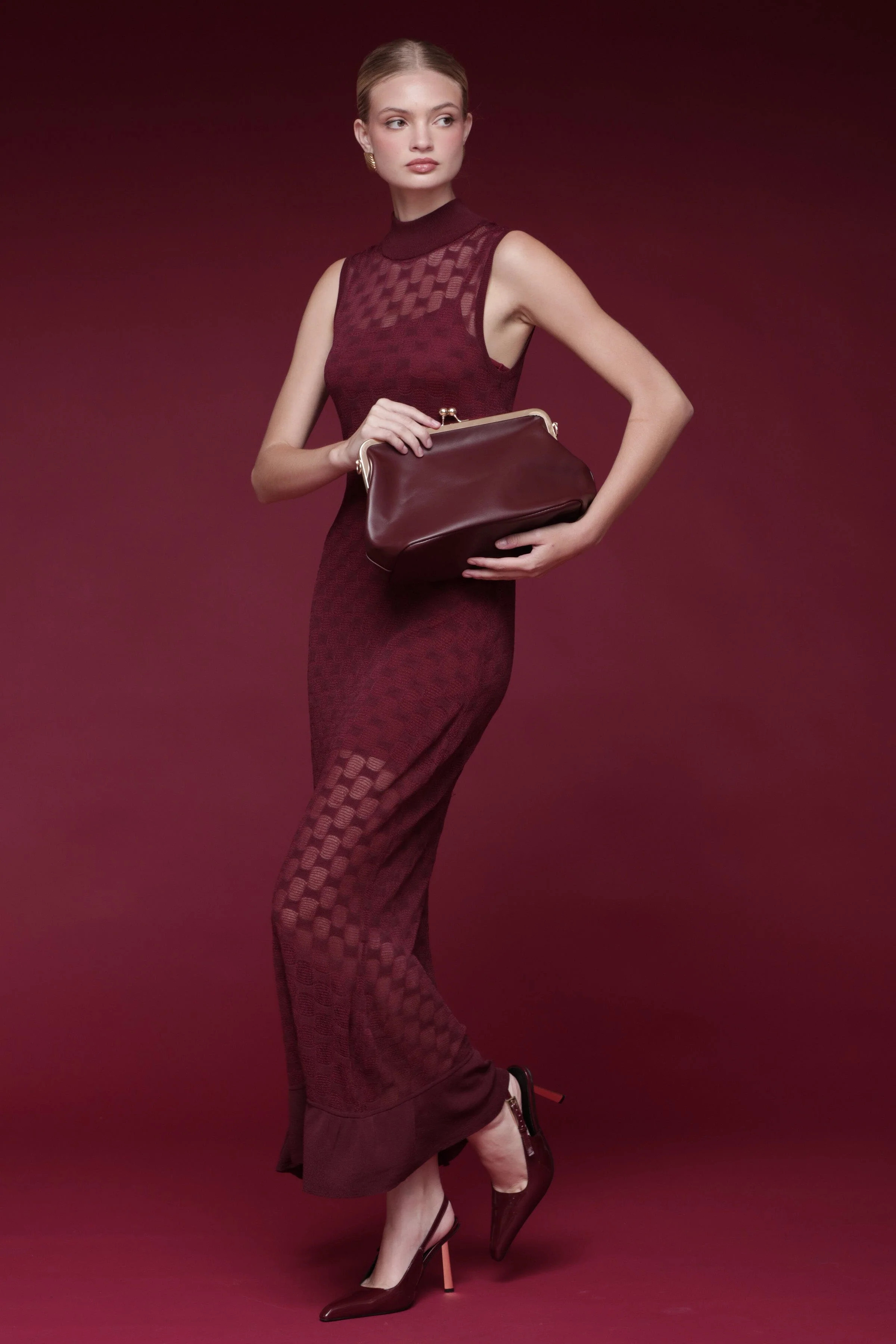 Sheer Textured Knit Maxi Dress | Avec Les Filles