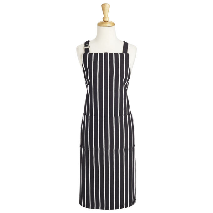 Black Butcher Stripe Kitchen Apron | Sur La Table