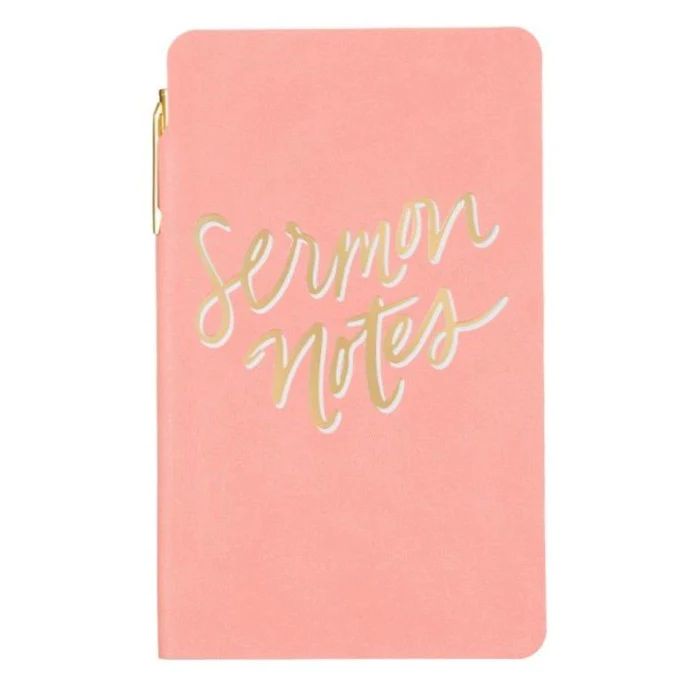 Sermon Notes Journal With Gold Pen | Thimblepress