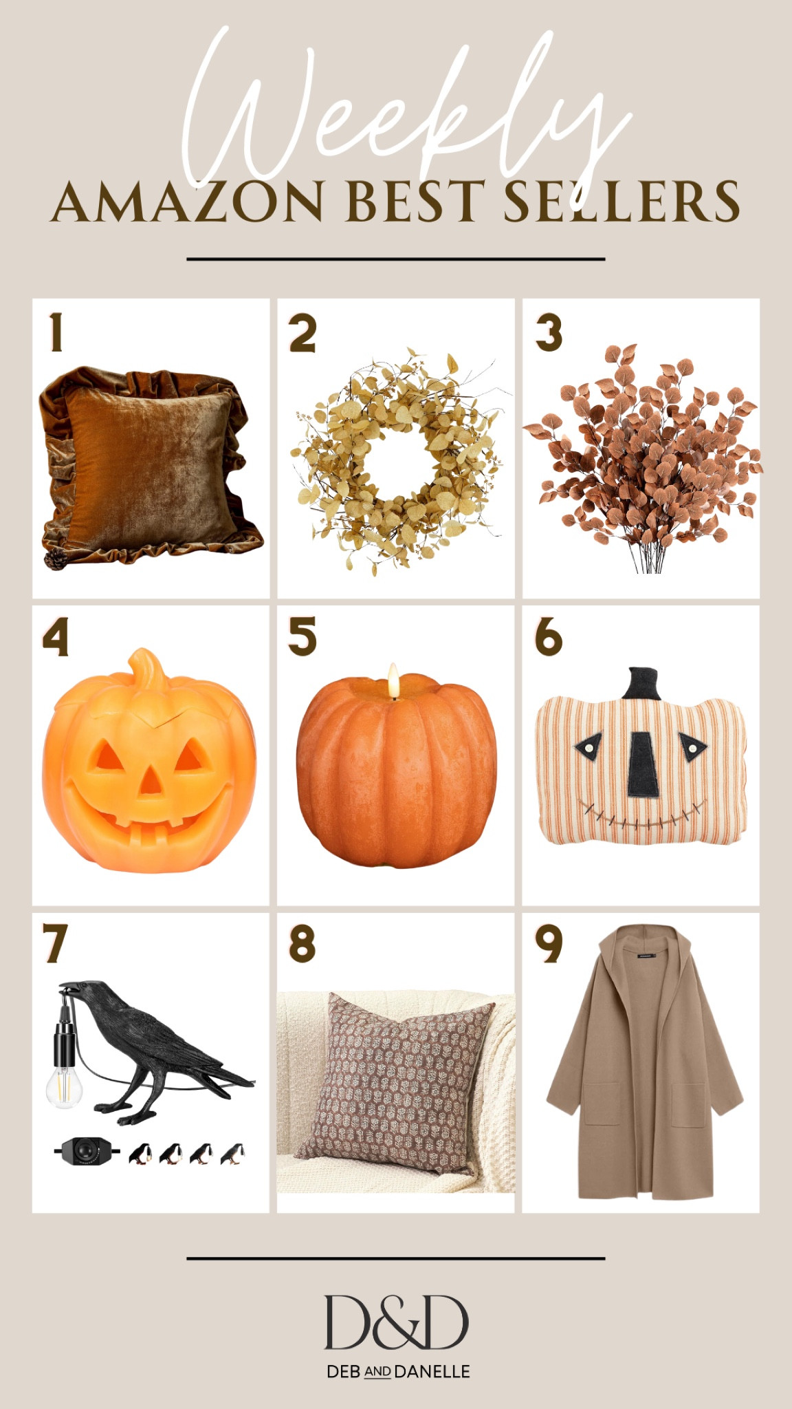 These were our top selling products from Amazon for the week. The list includes some great home decor items for Fall as well as my cozy hooded sweater. Definitely don’t miss these LED wax pumpkin candles. I also love these faux branches and wreaths and the Fall throw pillows are so good this year! 

#LTKHome #LTKFallSale #LTKSeasonal