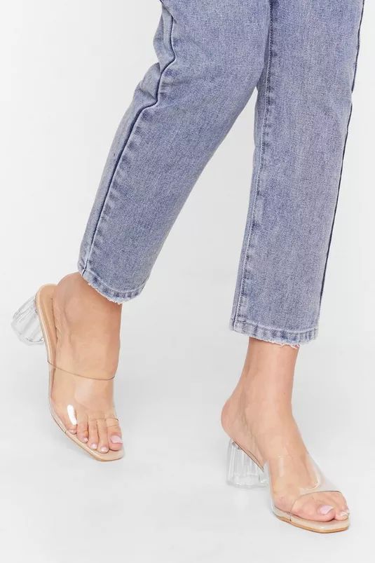 Clear Block Heel Open Toe Mules | Nasty Gal (US)