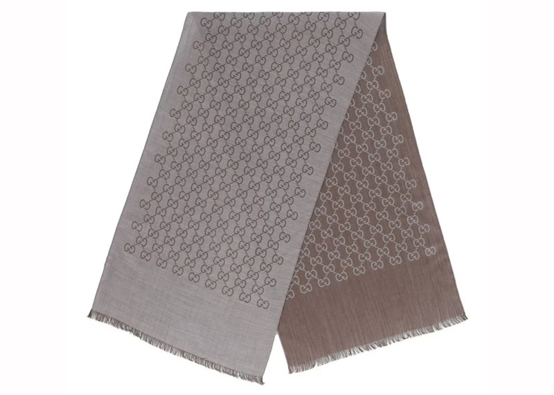 Gucci GG Logo Scarf in Graphite/Dark Brown | StockX