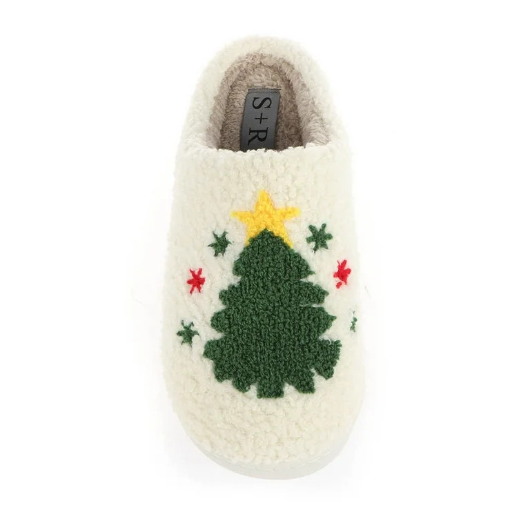S+R Women's Holiday Graphic Cozy Slide Slipper - Walmart.com | Walmart (US)