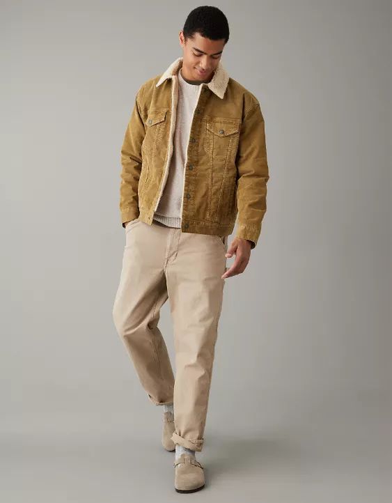 AE Corduroy Sherpa Trucker Jacket | American Eagle Outfitters (US & CA)