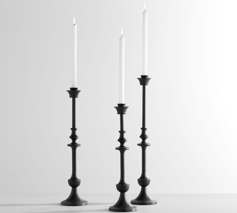 Blake Bronze Taper Candle Holders - Set Of 3 | Pottery Barn (US)