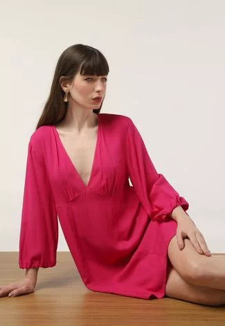 Vestido Forum Curto Liso Pink | Dafiti (BR)