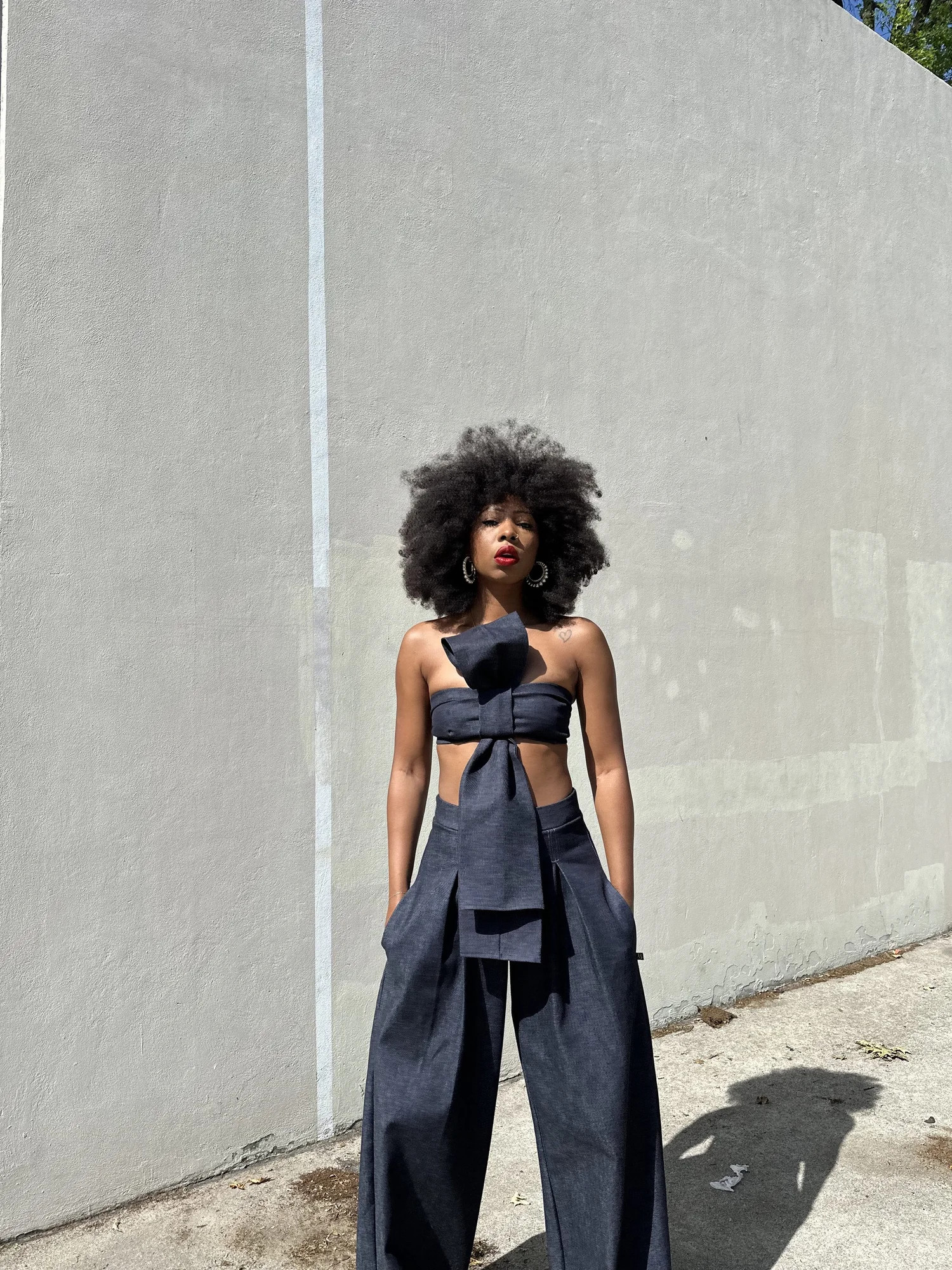 Teddy Denim Bow Front Top — Sammy B. | sammy b