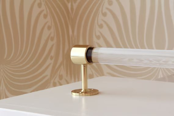 Lucite Towel Bar -  Modern End Brackets  ( Polished Brass, Satin Brass, Nickel, Chrome, lucite ) | Etsy (US)