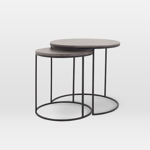 Lavastone Round Nesting Side Tables (Set of 2) | West Elm (US)