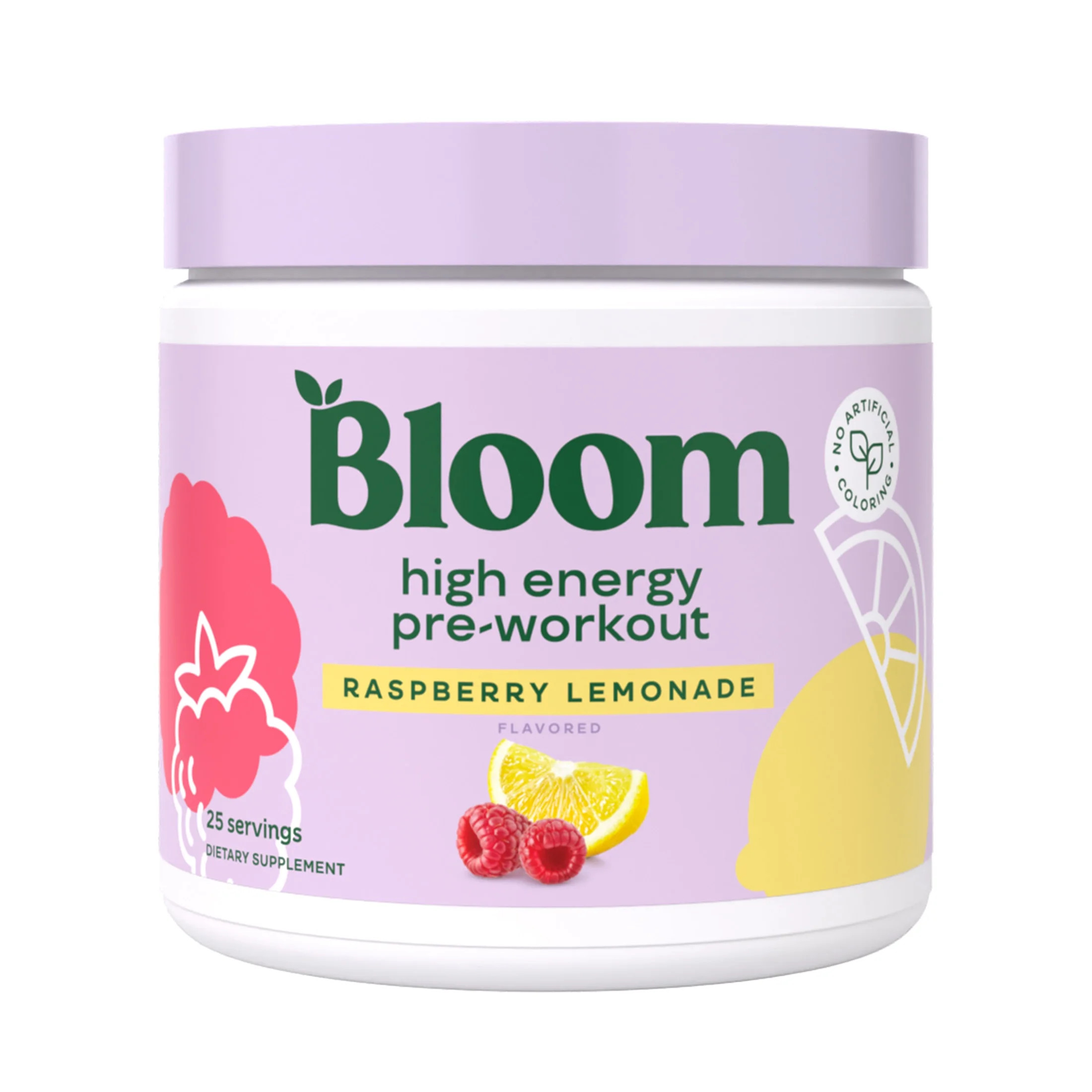 Bloom Nutrition High Energy Pre-Workout, Raspberry Lemonade Flavor, 25 Servings | Walmart (US)