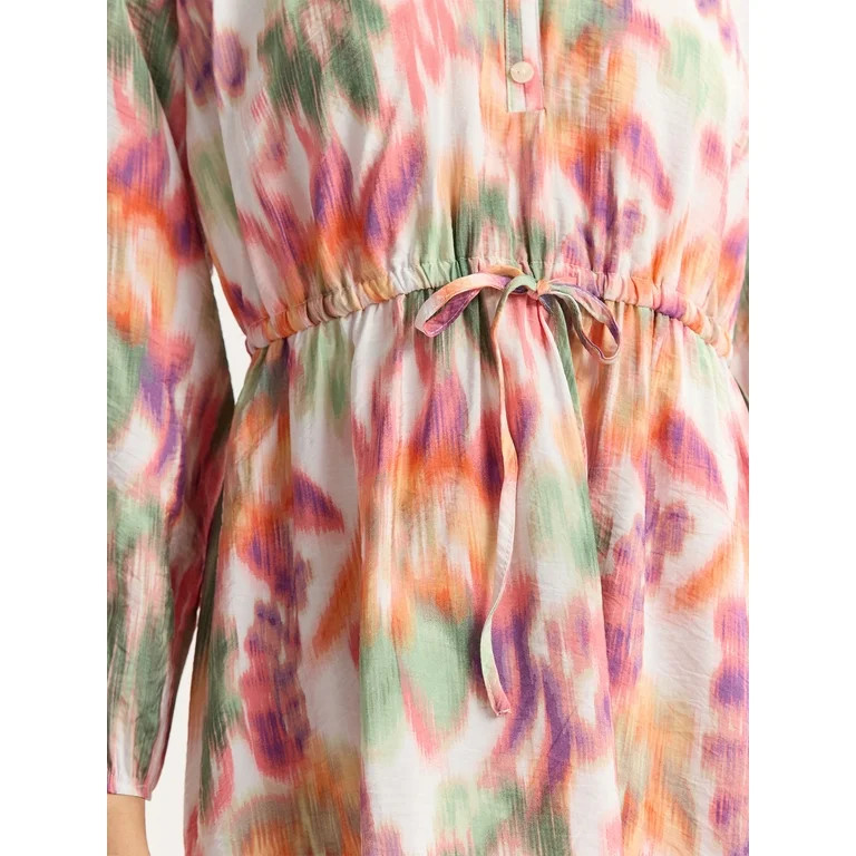 Time and Tru Women's Ruffle Neck Mini Dress, Sizes XS-XXXL | Walmart (US)