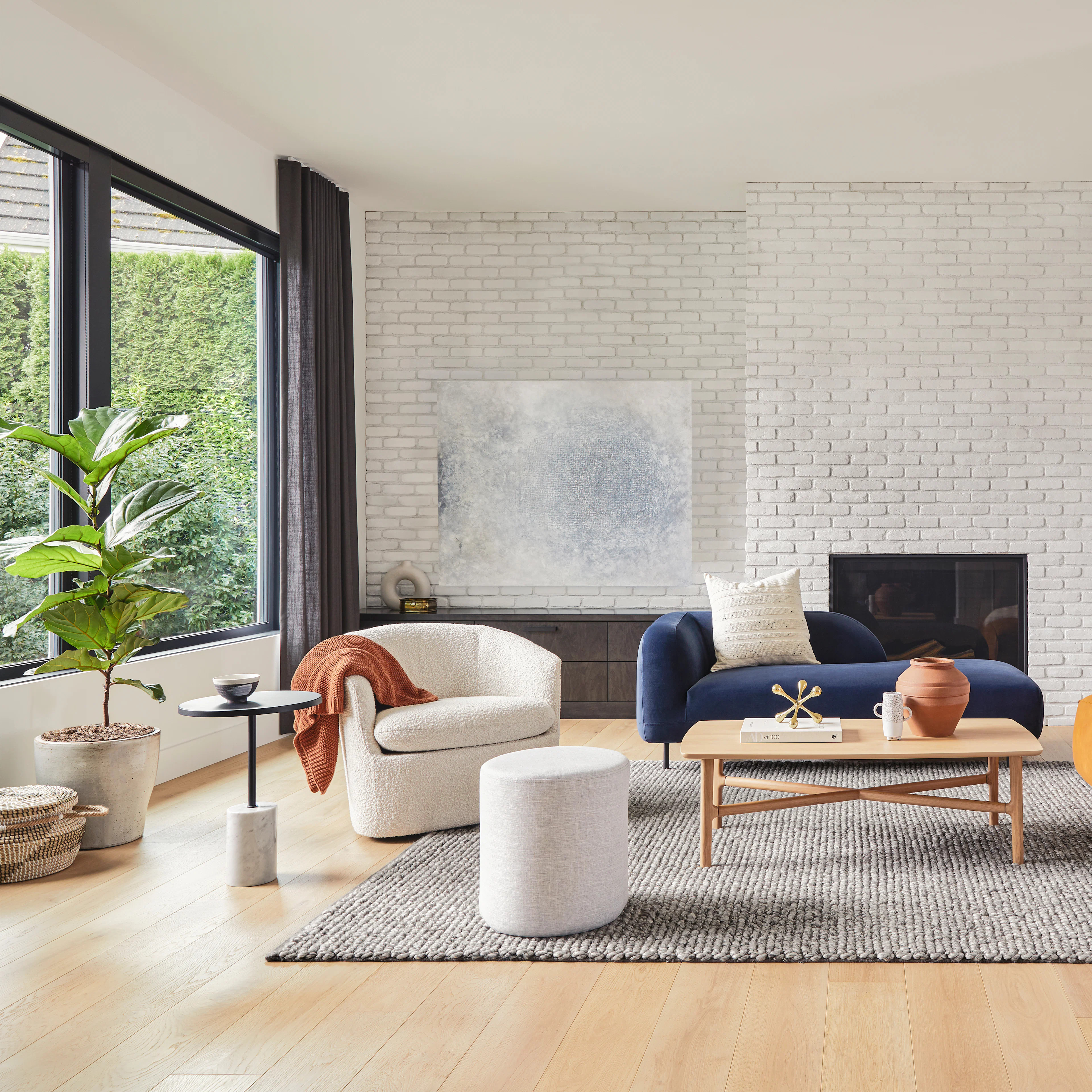 Turoy 32.5" Swivel Lounge Chair - Ivory Bouclé | Article