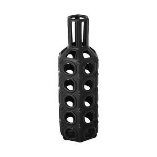 12 in. Black Ceramic Cylinder Decorative Vase | The Home Depot
