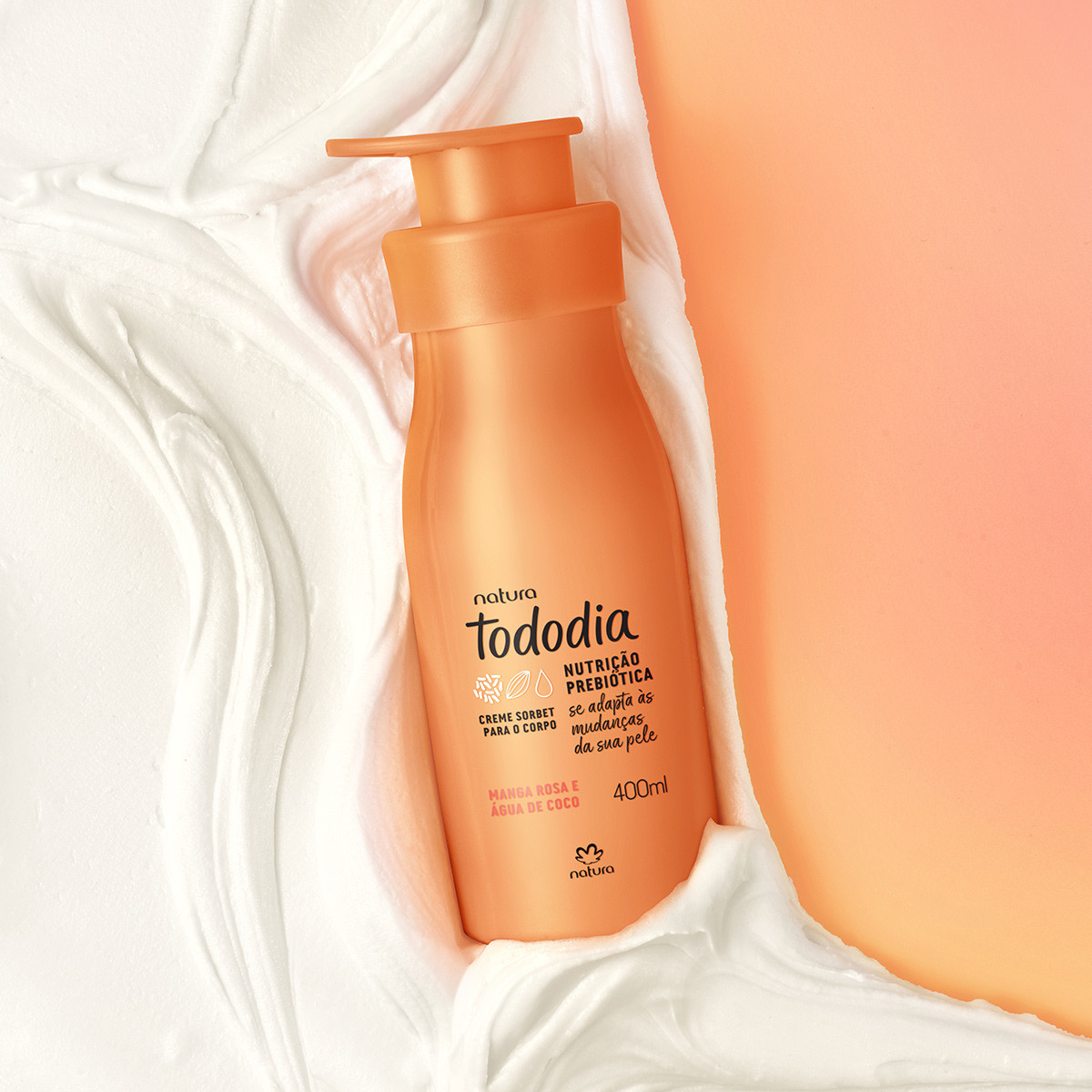 Creme Sorbet Desodorante Nutritivo Para o Corpo Tododia Manga Rosa e Água de Coco | Natura BR