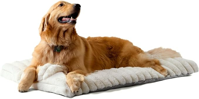 Town & Country Luxe CuddleTown Ribbed Bubble Stripe Pillow Crate Mat Pet Bed, Machine Washable Co... | Amazon (US)