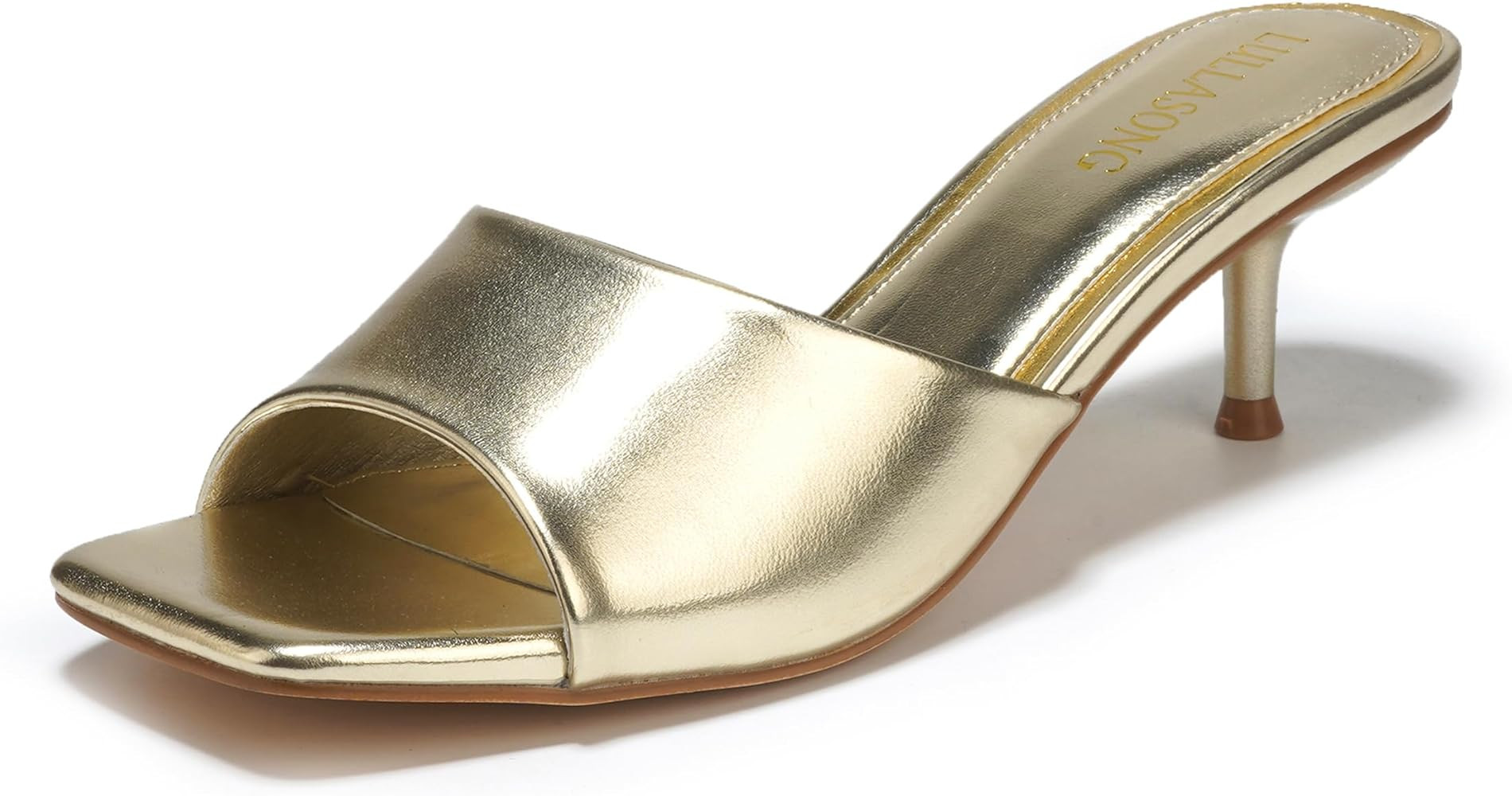 Women's Kitten Heels Sandals Low Heels Slip On Slides 2 Inch Heeled Square Open Toe Sandals for W... | Amazon (US)