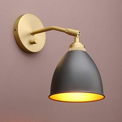 Amazon.com: Yosoan Vintage Wall Sconce, 1-Light Dimmable Switch Industrial Mount Metal Fixture Li... | Amazon (US)