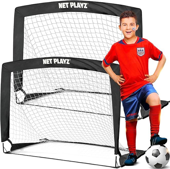NET PLAYZ 4ftx3ft Easy Fold-Up Portable Training Soccer Goal, Set of 2 | Amazon (US)